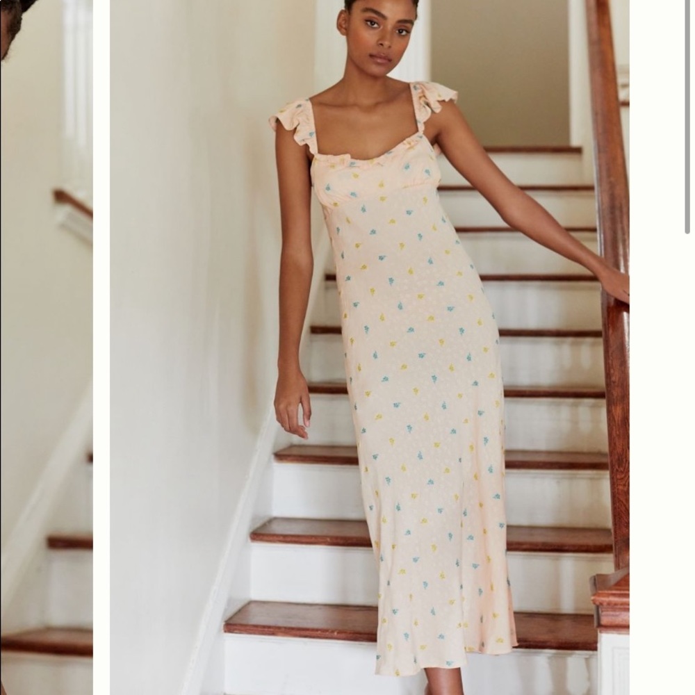 Anthropologie Scallop Babydoll MIDI Dress